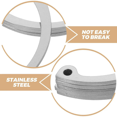 Five Piece Stainless Steel Retaining Clips Internal Snap Rings Assortment Kit With C Shaped Elastic Design close-up image