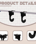 20 Pcs Metal Drop Ceiling Hooks Set For Hanging And Decor, Heavy Duty T Bar Track Grid Clips, Zinc Alloy Black Matte Finish shown installed
