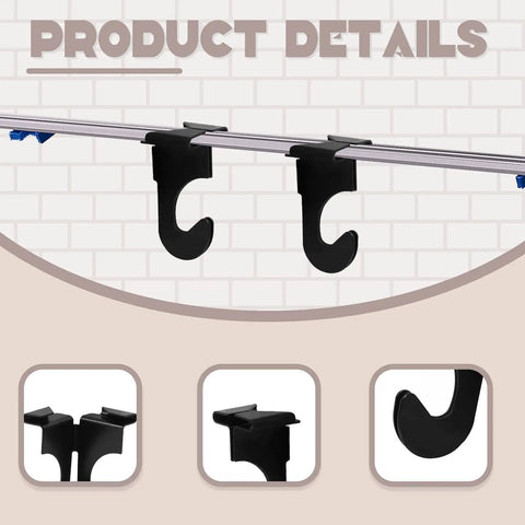 20 Pcs Metal Drop Ceiling Hooks Set For Hanging And Decor, Heavy Duty T Bar Track Grid Clips, Zinc Alloy Black Matte Finish shown installed
