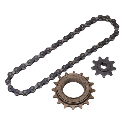 Beefy Mountain Bike Chain Kit With 16 Tooth Sprocket 9 Tooth Gear And 38 Link Chain For Simple Bike Modifications And Conversions