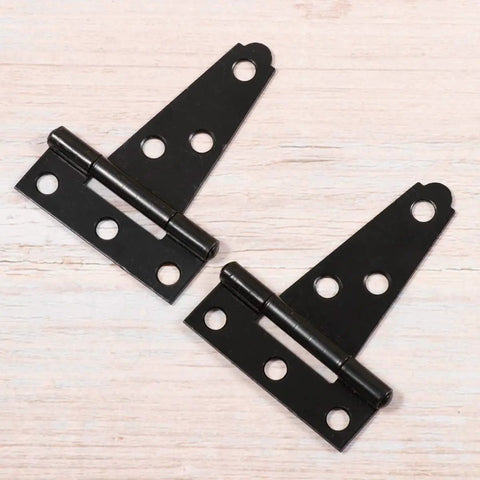 Two Pack 2 T Shape Rustproof Iron Light Duty Shed Gate Hinge Strap Door Hinges Black Built To Last With Easy Install