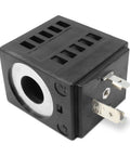 120V Solenoid Coil For Hydraulic Power Unit Lift Dump With 3 Prong DIN Connection, 16W, One And A Half Inches Tall, side view