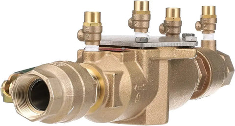 LF007 Series Lead-Free Bronze Double Check Valve Backflow Preventer Assembly 2 Inch With Quarter-Turn Shutoff, Single Top Entry, NPT Connections, And Modular Design For Reliable Water Supply Protection, front view