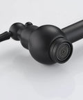 Close-up of Bronze Pot Filler Faucet Wall Mount With Dual Swing Joints And 24 Inch Extension Oil Rubbed Bronze Finish Water On Demand