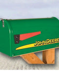 Powder Coated Modern Rural Style Green Mailbox With Stripe Design Meets US Postal Specifications Durable Steel Construction