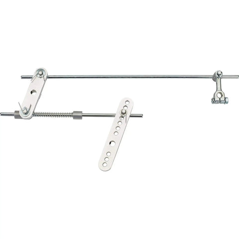 Universal Tri Power Throttle Linkage Kit Featuring Adjustable Drilled Arms for Roll Smooth Carburetor Hookups parts layout