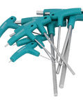 Top Tier 9Pcs T Handle Wrench Sets Featuring Long Arm Hex Key Tools With Storage Rack And Double Tips For Hardcore Home Repair And Mechanics Who Need Steel Screw Tightening Gear That Never Fails, 9-piece T-handle hex key set