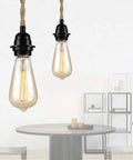 15 Foot Pendant Light Kit With Switch Vintage Rope Pendant Lamp With Plug In Cord Twisted Hemp Rope E26 Socket Diy Light Fixture