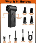 Cordless Turbo Air Duster With 110,000 RPM Brushless Motor, 5200mAh Battery, accessories including nozzles and brushes