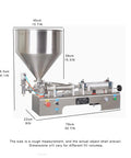 Pro Grade Semi Automatic Liquid And Paste Dispenser Pneumatic Piston Filling Machine With 30L Stainless Steel Hopper dimensions and design overview.