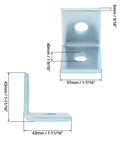 10 Pack Heavy Duty L Shaped Connector Brackets With Two Holes For Standard One And Five Eighths Inch Strut Channels dimensions