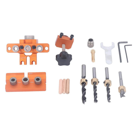 Doweling Jig Drill Kit 3 In 1 Aluminum Alloy Anodized Drilling Locator Puncher components for woodworking and furniture assembly