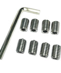 Eight Piece 1/2-13 by 3/4 Inch Hex Socket Set Screws 304 Stainless Steel Allen Head Grub Screws with 1/4 Inch Allen Wrench