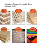Image showing types of wood and plastic that the Beast Pro Grade CNC Spoilboard Surfacing Router Bit can work on, like solid wood and plywood.