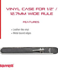 Vinyl Tool Case For Half Inch Wide Rule With Built In Clip, Leather Like Cover And Metal Bound Edges, Rugged Protection