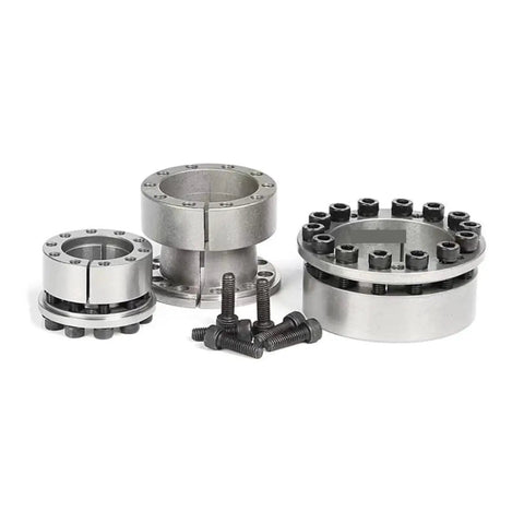Heavy Duty Coupling Expansion Bushing Kit For Industrial Machinery Shafts Locking Device Assembly with bolts and sleeves.