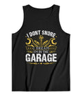 Real Deal Cotton Tank Top Men Sleeveless Muscle Tee Breathable Summer Gym Wear Relaxed Fit with garage-themed graphic.