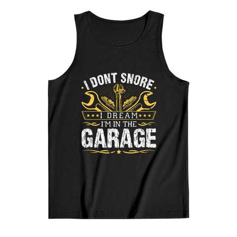 Real Deal Cotton Tank Top Men Sleeveless Muscle Tee Breathable Summer Gym Wear Relaxed Fit with garage-themed graphic.