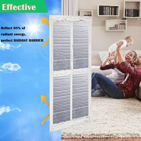 Heavy Duty Double Reflective Insulation Roll 48 By 10 Feet Radiant Barrier on window reflecting sunlight and improving indoor comfort.