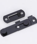 2pcs Stainless Steel Right Angle Gate Latch with Slot Design, Black - close-up view of latches with a slot design.
