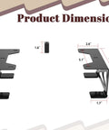 Heavy Duty Under Desk Laptop Mount To Free Up Precious Workspace And Keep Your Macbook Mini Pc Or Gaming Console Tucked Away Securely With Zero Stress Assembly For A Slick Home Office Flex, showing product dimensions.