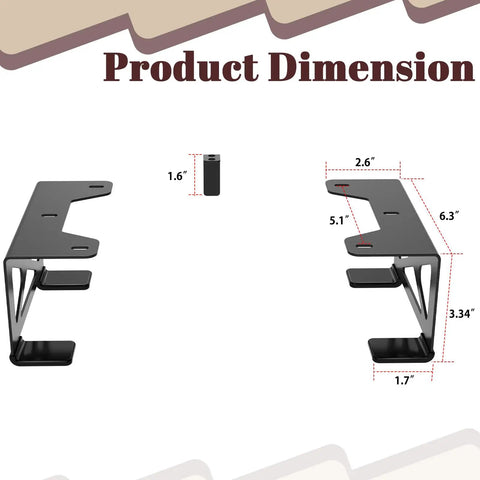 Heavy Duty Under Desk Laptop Mount To Free Up Precious Workspace And Keep Your Macbook Mini Pc Or Gaming Console Tucked Away Securely With Zero Stress Assembly For A Slick Home Office Flex, showing product dimensions.
