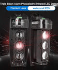 Triple Beam Alarm Photoelectric Infrared LED Detector Security System For Your Pad High Power Infrared Sensor With 90 Percent Power Margin Reliable Home Security Alarm Easy Install Real Time Alerts black IP55 wall-mount sensor set