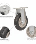 Heavy Duty Swivel Plate Caster Built Like A Tank Replacement Caster Wheel for Industrial Hand Trucks and Warehouse Dollies Smooth Rolling Treads, featuring solid rubber wheel and sturdy metal plate.