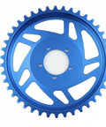 Blue 42T Aluminum Alloy Offset Chainring for Bafang BB SHD Motor E Bike Upgrade Lightweight 180G, fits 176x176x24.5mm