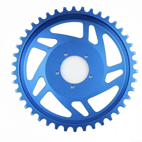 Blue 42T Aluminum Alloy Offset Chainring for Bafang BB SHD Motor E Bike Upgrade Lightweight 180G, fits 176x176x24.5mm