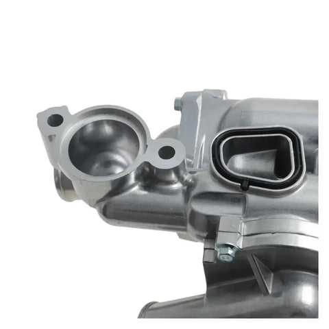 Straight Swap Engine Thermostat Housing And Water Outlet For Chrysler 200 Compass Caliber 4884571AB close-up view of metal assembly and fittings