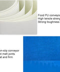 Hustle Ready Polyurethane Conveyor Belt Engineered To Crush The Daily Grind For Commercial Kitchens Featuring Hassle Free Tension Adjustment And Wear Resistant Smooth Surface, showing white and blue food PU belts.