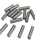 Rock Solid Heavy Duty 3/16x3/4 Inch Dowel Pins and Shelf Pegs, Hella Tough Stainless Alloy Steel Support Pins for Furniture and Bunk Beds, Top Shelf 15 Piece Builder Kit on a white background.