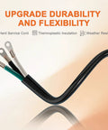 Heavy Duty 4 Foot Nema 6 50P Pigtail Power Cord Built Tough Hardwire Cable Featuring 6Awg 3C Copper Wiring showing flexible connection ends.