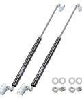 23 Inch Gas Strut Lift Support 200 Lb Per Shock Heavy Duty Lift with brackets and hardware in black metal