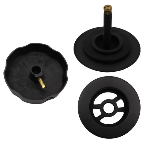Cable-Driven Bath Drain Trim Kit With Rotary Overflow Cover Knob Pop-Up Stopper And Schedule 40 PVC Fittings Oil Rubbed Bronze