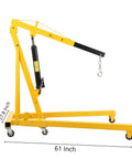 4000 LB Folding Engine Crane Beefy Steel Hoist Cherry Picker Portable Garage Lift For Auto Repair Workshop side view dimensions 56x61 inches