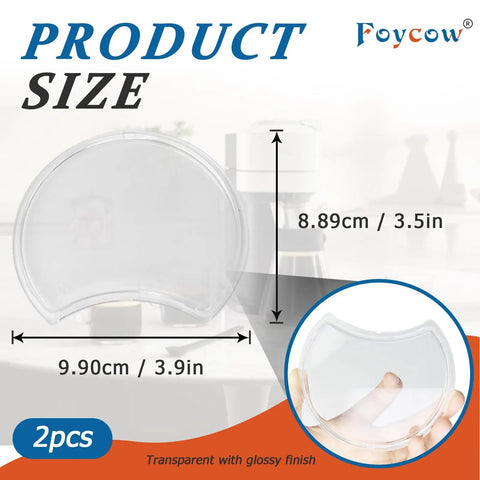 2 Pack Replacement Water Tank Lids For Vertuo Next And Krups XN910 Series Coffee Machines, dimensions shown, clear finish