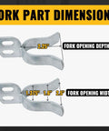 Chain Link Gate Latch 1-3/8 Inch For Fence Posts Spaced 1.8 To 3.4 Inches, Galvanized Farm Fence Lock Fork Dimensions