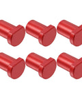 Six Piece Aluminum Alloy Bench Dogs For Woodworking Workbench Stoppers With Low Profile Desktop Tenon Design, red finish