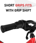 Non Slip Bike Handlebar Grips For Mountain BMX Beach Cruiser And Kids Bikes Replacement Rubber Ergonomic Hand Grips Soft Grippy Comfortable Grip With Long Or Short Versions Universal Fit on a bike handlebar with grip shift