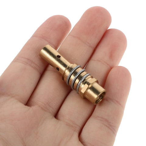Hot Deal 10pcs Alloy Welding Torch Contact Tip Holder Diffuser Assembly For Mig Mag Guns Minimal Spatter Smooth Operation Easy Fit Replacement Kit in hand.