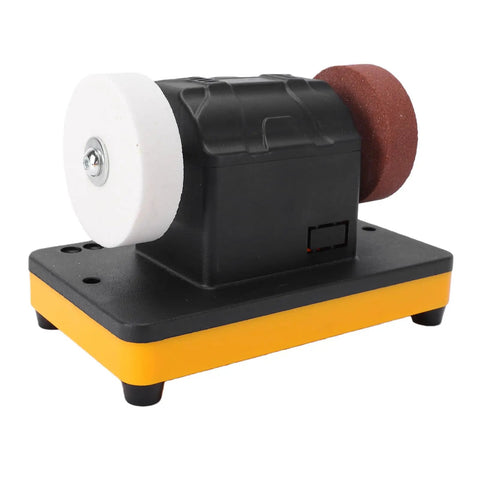 Pissente 18V Cordless Mini Bench Grinder With Adjustable Speed Range From Two Thousand To Six Thousand RPM and portable design for grinding tasks.