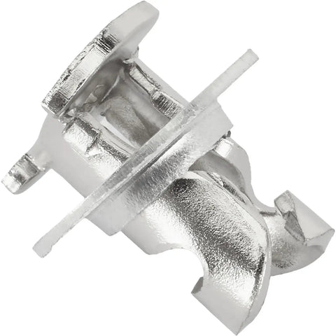 Tough Quick Swap Quarter Turn Panel Fasteners Hollow Steel Clips.500 Inch Grip With Washers, close-up view of a silver quarter turn clip.
