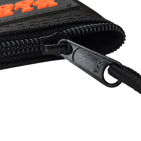 Close-up of heavy-duty zipper on Cordura Nylon Tool Pouch With Heavy Duty Zipper, 12-1/2 Inch Black Zipper Bag For Pliers, Wrenches