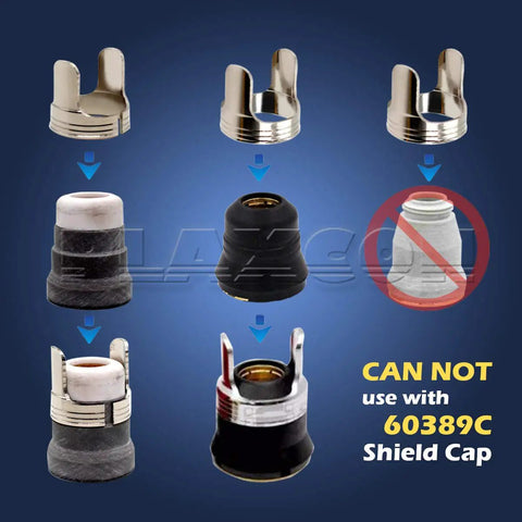 Set Of 2 Double Pointed Plasma Torch Spacer Guides For PT 60 And PT 40 With 60432 Standoff Guide Fits IPT 60 Torch And PowerPlasma 50S 60S PowerPro 205Si 256Si 256D IPT 60 CUT55 And ForceCut 62i Plasma Cutters