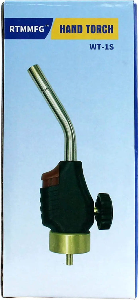 Propane Gas Welding Torch With Adjustable Webbed Flame, 360 Degree Rotating Tube in packaging for DIY projects