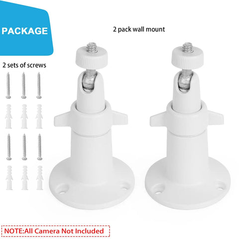 Two Pack Wall Mount Bracket For SimpliSafe Outdoor Security Camera 360 Degree Rotating Holder With 1 Quarter Inch Screw Thread