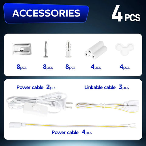 Accessories for 30W 2Ft LED Shop Light 3500 Lumens 6500K Super Bright White Linkable Ceiling Light Fixture