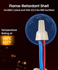 Tan Wire Nuts Connectors P12 22-10AWG Twist Caps For Electrical Wiring Bulk Kit 1000 Pcs with flame-retardant shell